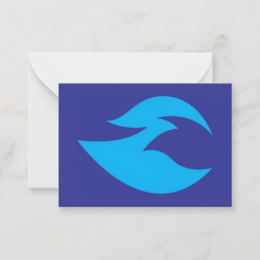 Ignite Blue Flame Flat Kaart Notitiekaartje (Voorkant)