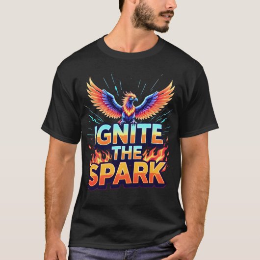 Ignite the Spark Phoenix Design T-shirt (Voorkant)