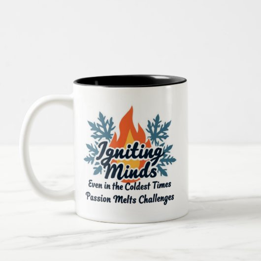 Igniting Minds Inspirational Winter Passion Tweekleurige Koffiemok (Links)