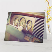 "Ignition" Antiek Classic Car Grote Kaart (Gele Bloem)