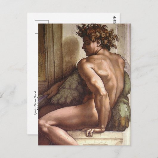 Ignudo, Sistine Chapel door Michelangelo Briefkaar Briefkaart (Voorkant / Achterkant)