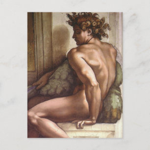 Ignudo, Sixtijnse Kapel door Michelangelo Postkaar Briefkaart