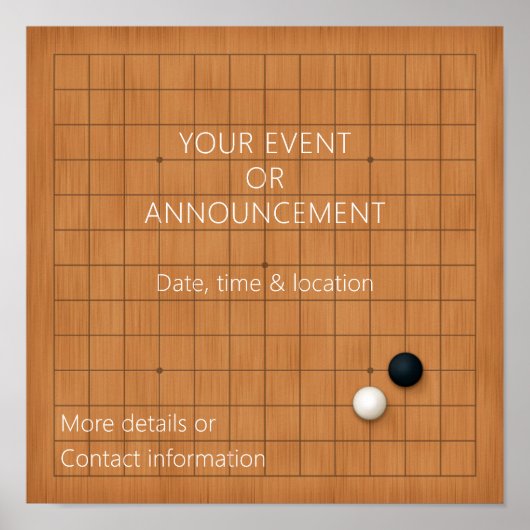 Igo Baduk Weiqi Custom Poster (Voorkant)