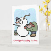 Igor en de Sneeuwman Kaart (Gele Bloem)