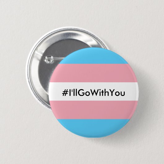 #IGoWithYou Button met vlag over transgender (Voorkant /achterkant)