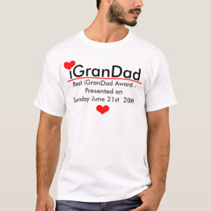 iGranDad - Gepersonaliseerd met rode harten en lij T-shirt