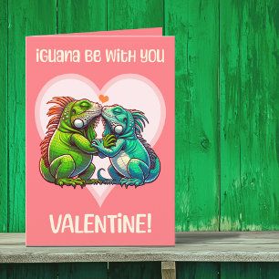 Iguana Be With You Schattigee grappige Valentijn Feestdagen Kaart