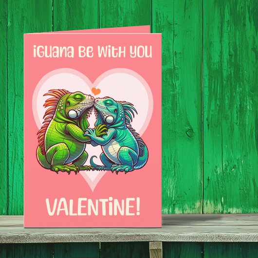 Iguana Be With You Schattigee grappige Valentijn Feestdagen Kaart