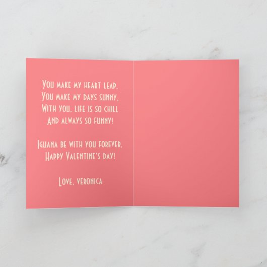 Iguana Be With You Schattigee grappige Valentijn Feestdagen Kaart (Binnen)