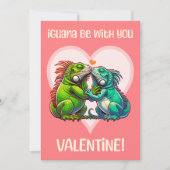 Iguana Be With You Schattigee grappige Valentijn Feestdagenkaart (Voorkant)