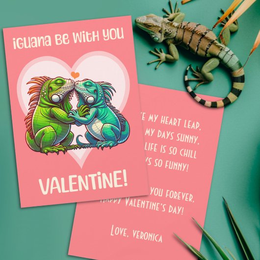 Iguana Be With You Schattigee grappige Valentijn Feestdagenkaart