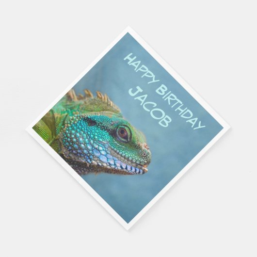 Iguana Birthday Party Servet (Hoek)