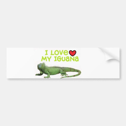 Iguana Bumpersticker" Ik hou van mijn Iguana" Bumpersticker (Voorkant)