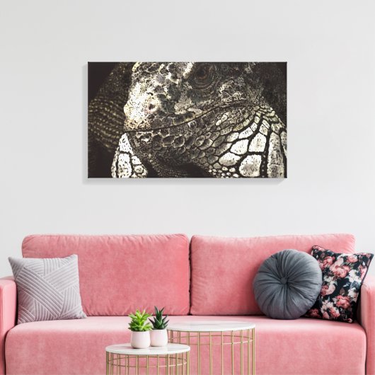 Iguana Canvas Afdruk (Insitu (Woonkamer))