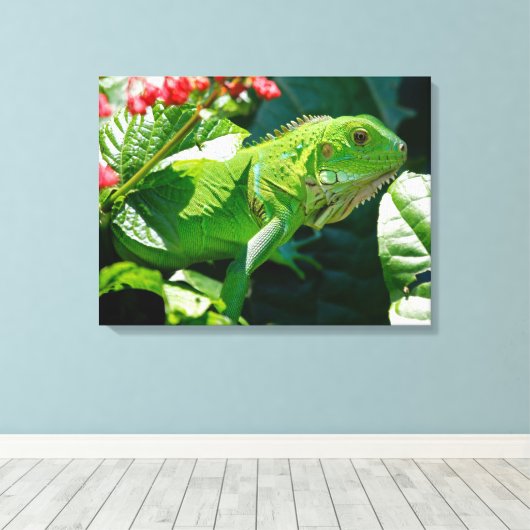 Iguana Canvas Afdruk (Insitu (Houten vloer))