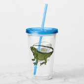 Iguana cartoon illustratie acryl drinkbeker (Achterkant)