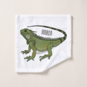 Iguana cartoon illustratie bad handdoek (Wasdoekje)