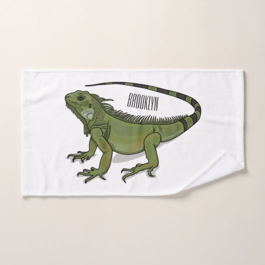 Iguana cartoon illustratie bad handdoek (Handdoek)