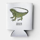 Iguana cartoon illustratie blikjeskoeler (Voorkant)
