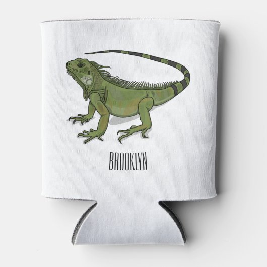 Iguana cartoon illustratie blikjeskoeler (Voorkant)