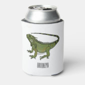 Iguana cartoon illustratie blikjeskoeler (Blikje Achterkant)