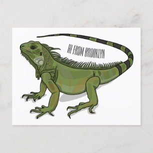Iguana cartoon illustratie briefkaart