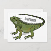 Iguana cartoon illustratie briefkaart (Voorkant / Achterkant)