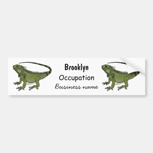 Iguana cartoon illustratie bumpersticker (Voorkant)