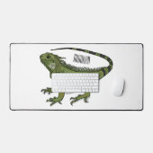 Iguana cartoon illustratie bureaumat (Keyboard & Muis)