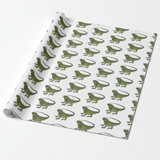 Iguana cartoon illustratie cadeaupapier (Uitgerold)