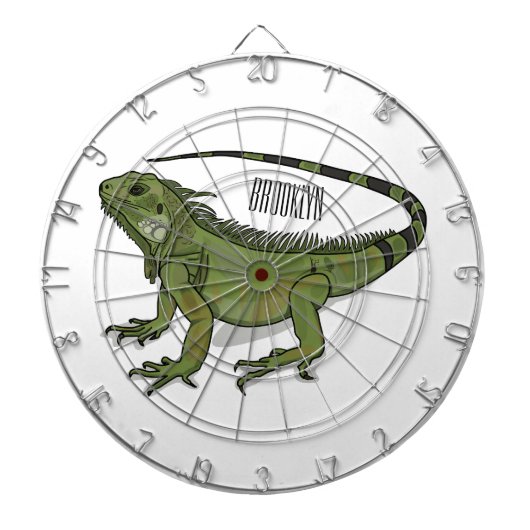 Iguana cartoon illustratie dartbord (Voorkant)
