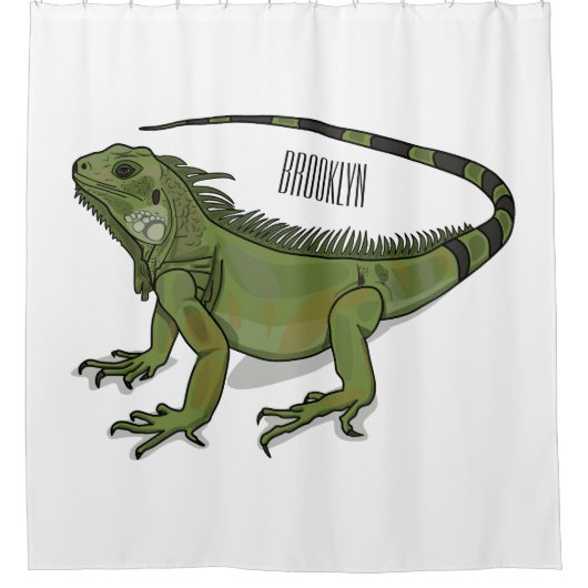 Iguana cartoon illustratie douchegordijn (Voorkant)