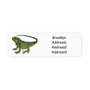 Iguana cartoon illustratie etiket