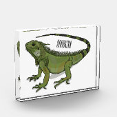 Iguana cartoon illustratie fotoblokken (Links)