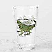 Iguana cartoon illustratie glas (Achterkant)