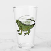 Iguana cartoon illustratie glas (Voorkant)