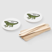 Iguana cartoon illustratie handwaaier (Niet-gemonteerd)
