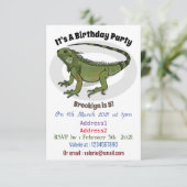 Iguana cartoon illustratie kaart (Staand voorkant)