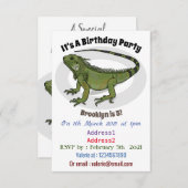 Iguana cartoon illustratie kaart (Voorkant / Achterkant)