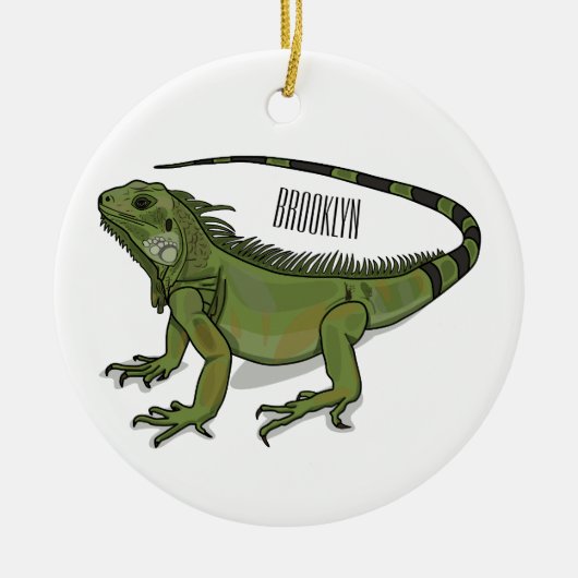 Iguana cartoon illustratie keramisch ornament (Voorkant)