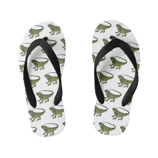 Iguana cartoon illustratie kinder teenslippers (Voetbed)