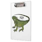 Iguana cartoon illustratie klembord (Links)