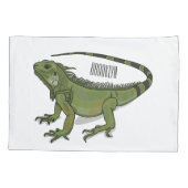 Iguana cartoon illustratie kussensloop (Achterkant)