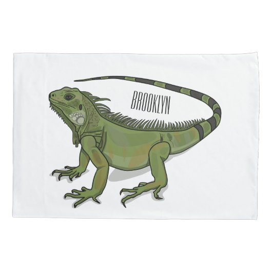 Iguana cartoon illustratie kussensloop (Achterkant)