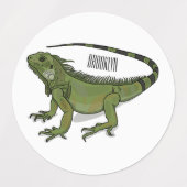 Iguana cartoon illustratie labels (Design 1)