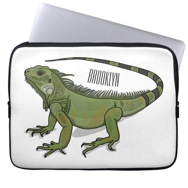Iguana cartoon illustratie laptop sleeve (Voorkant)