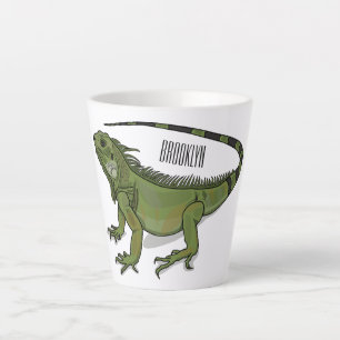 Iguana cartoon illustratie latte mok