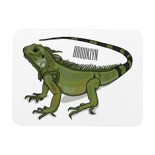 Iguana cartoon illustratie magneet (Horizontaal)