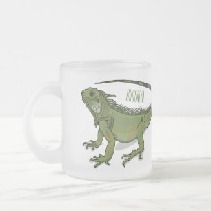 Iguana cartoon illustratie matglas koffiemok