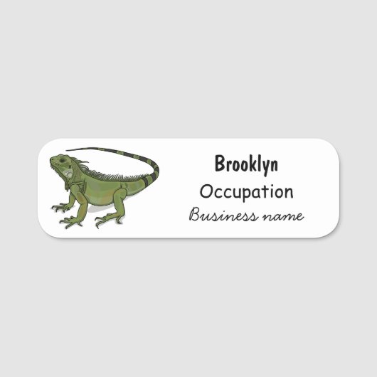 Iguana cartoon illustratie naamplaatje (Voorkant)